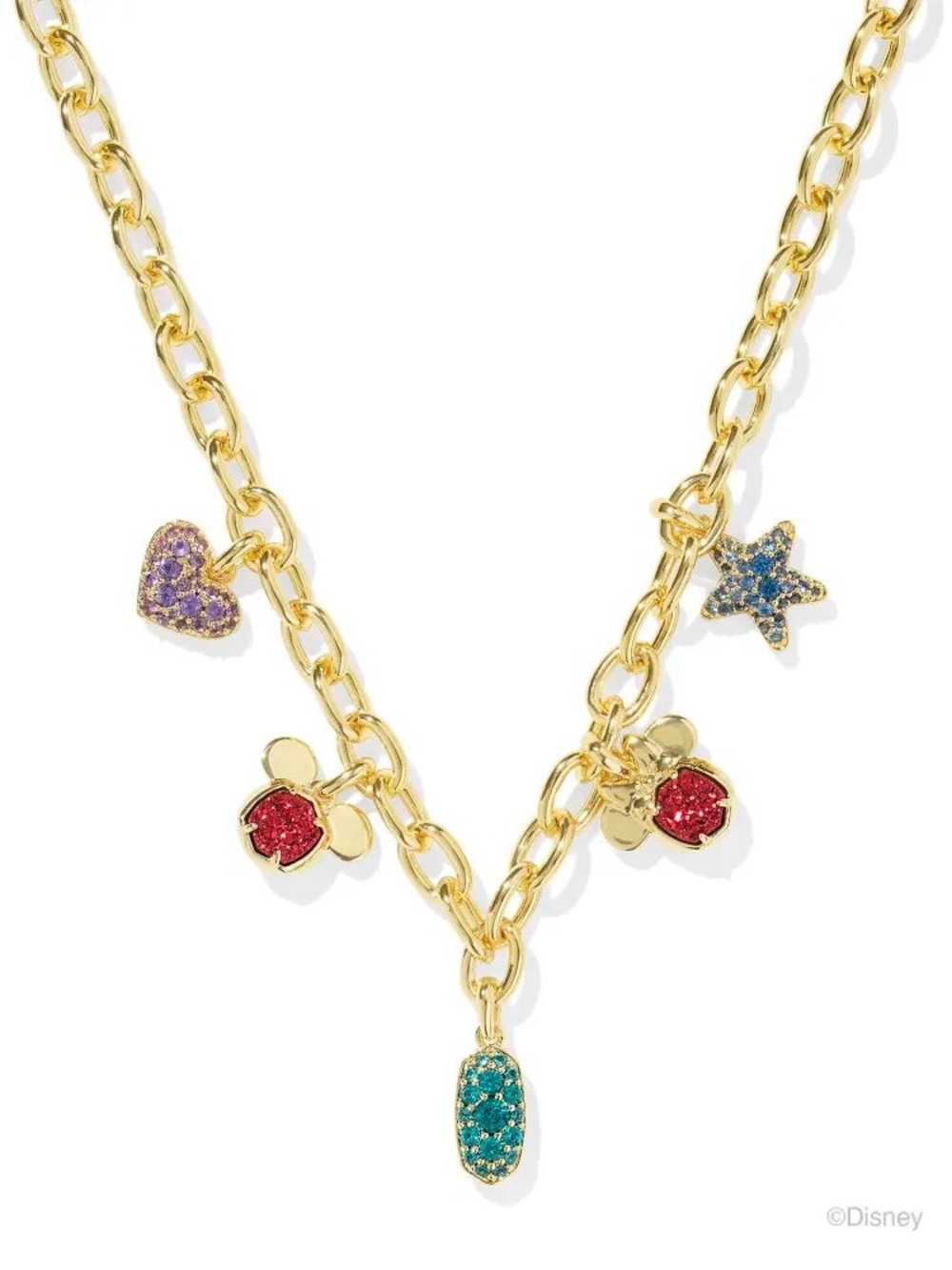 Kendra Scott Disney x Mickey Mouse & Minnie Mouse Charm Necklace LIMITED EDITION